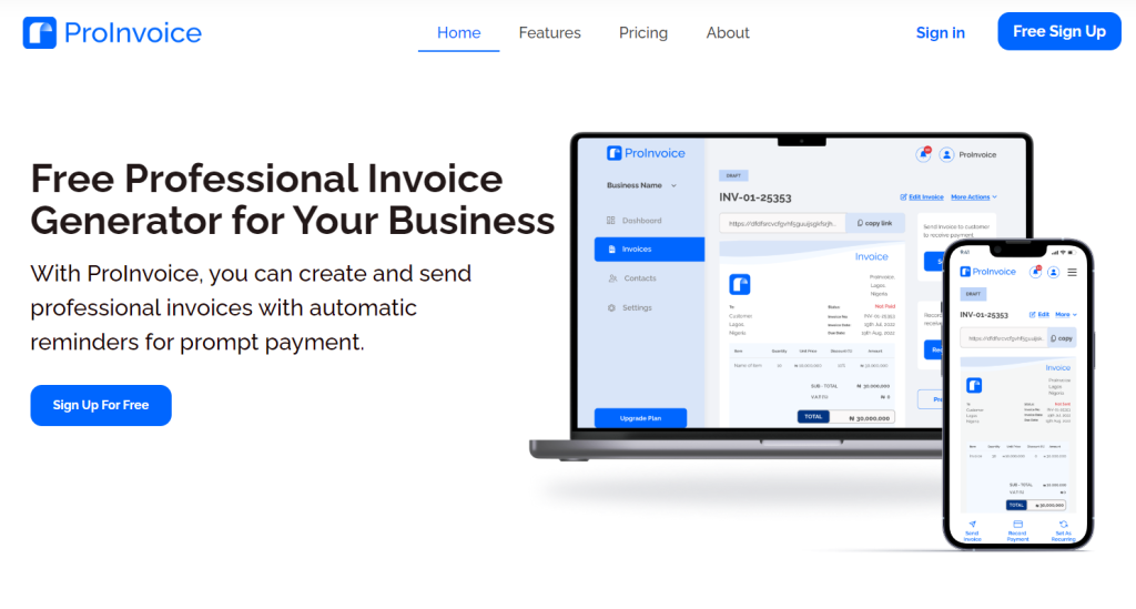 proinvoice free trial