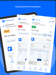 an invoice maker and invoice generator tool interface showing invoice creation.